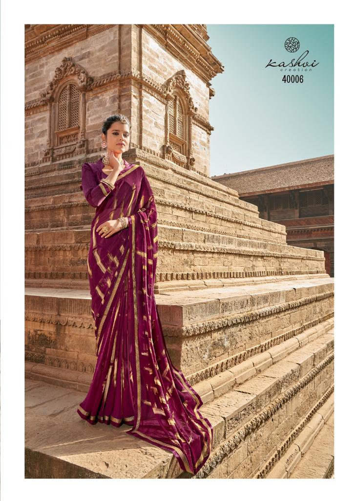 Kashvi Virasat Fancy Wear Georgette Printed Stylish Saree Collection